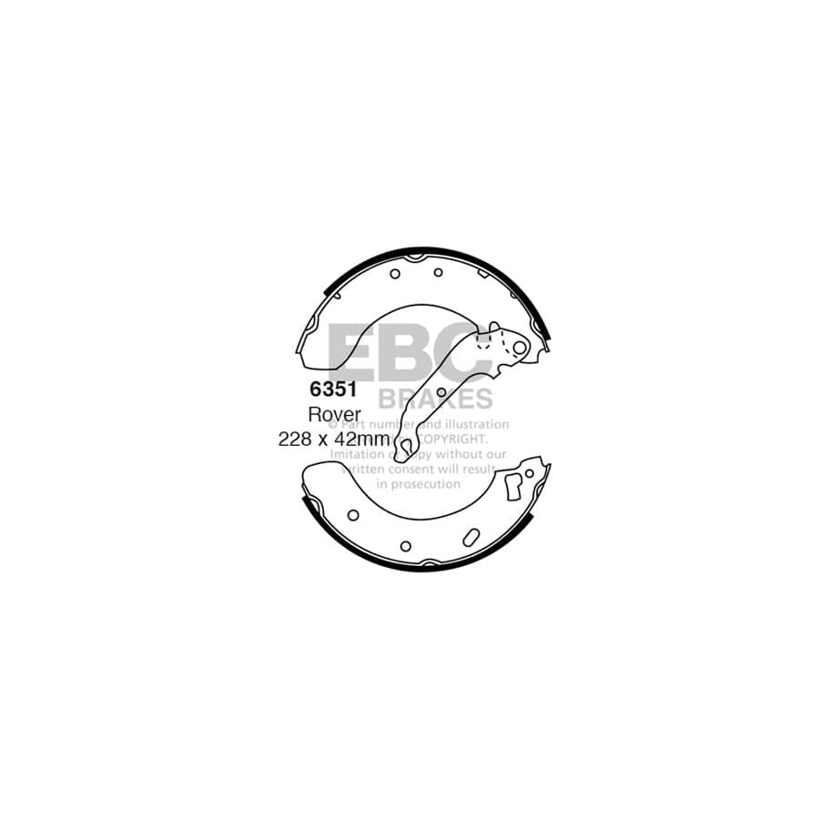 EBC 6351 Austin Maestro Rear Brake Shoes 1 | Duco Car Parts UK Car Parts