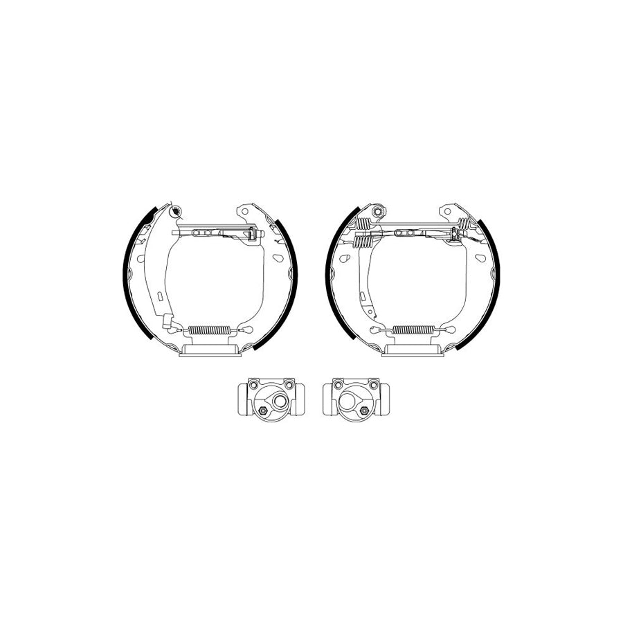 Hella Shoe Kit Pro 8DB 355 003-811 Brake Set, Drum Brakes For Renault 19