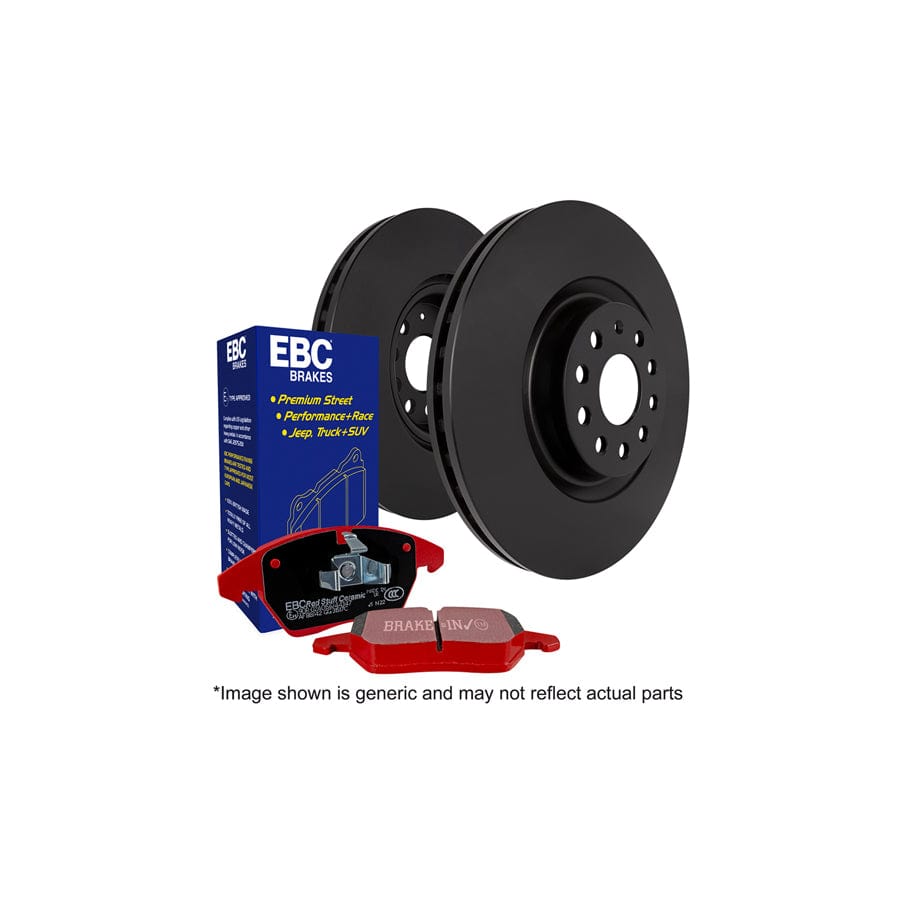 EBC PD02KF314 Mercedes-Benz W/CL/CLC203 C209 R171 Redstuff Front Brake Pad & Plain Disc Kit - ATE Caliper 1 | Duco Car Parts UK Car Parts