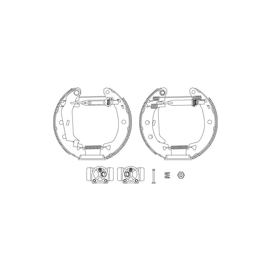 Hella Shoe Kit Pro 8DB 355 004-011 Brake Set, Drum Brakes