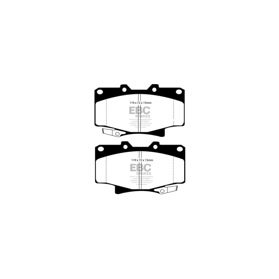 EBC PD03KF1115 Toyota Yellowstuff Front Brake Pad & Plain Disc Kit (Inc. 4 Runner & Hilux Surf) 2 | Duco Car Parts UK Car Parts