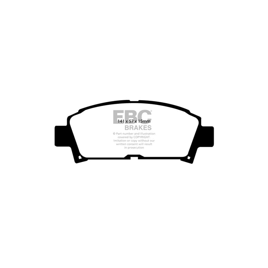 EBC PD03KF1118 Toyota Avensis Yellowstuff Front Brake Pad & Plain Disc Kit - Akebono Caliper 2 | Duco Car Parts UK Car Parts