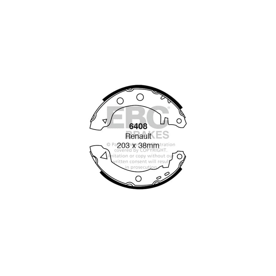 EBC 6408 Citroen Renault Rear Brake Shoes - Bendix Caliper 1 | Duco Car Parts UK Car Parts