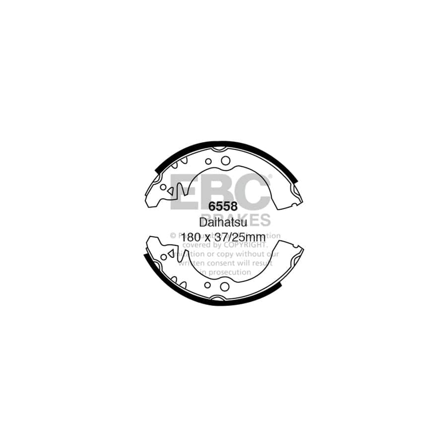 EBC 6558 Daihatsu Sirion Rear Brake Shoes 1 | Duco Car Parts UK Car Parts