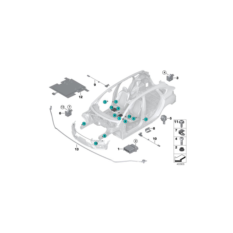 Genuine BMW 65779305252 F48 Sensor Door (Inc. X2 M35iX, X2 20i & i3 60Ah Rex) | Duco Car Parts UK