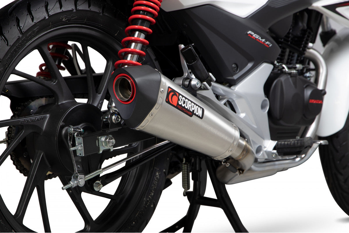Scorpion RHA182SYSSEO Honda CB125 F Serket Taper Full System - Brushed Stainless Steel Sleeve | Duco Car Parts UK UK