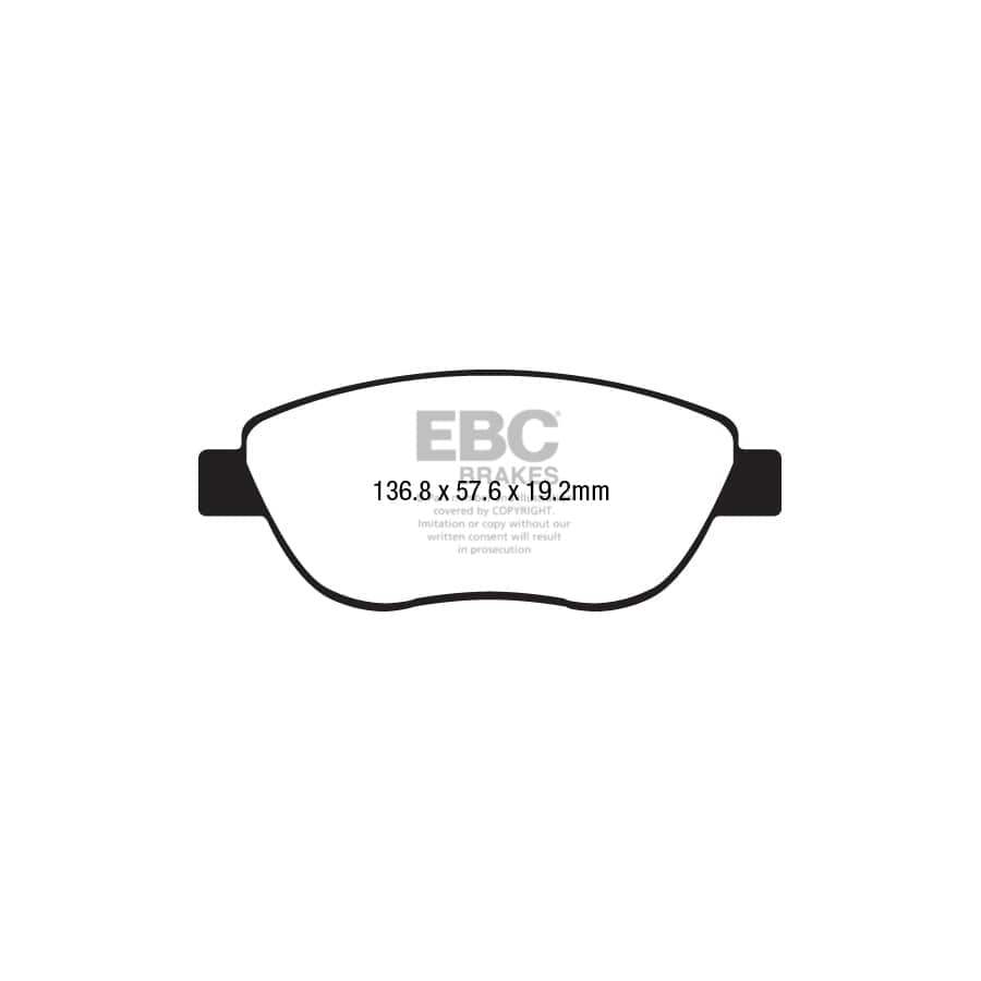 EBC PDKF2350 Fiat 500L Ultimax Front Brake Pad & Plain Disc Kit - TRW Caliper 2 | Duco Car Parts UK Car Parts