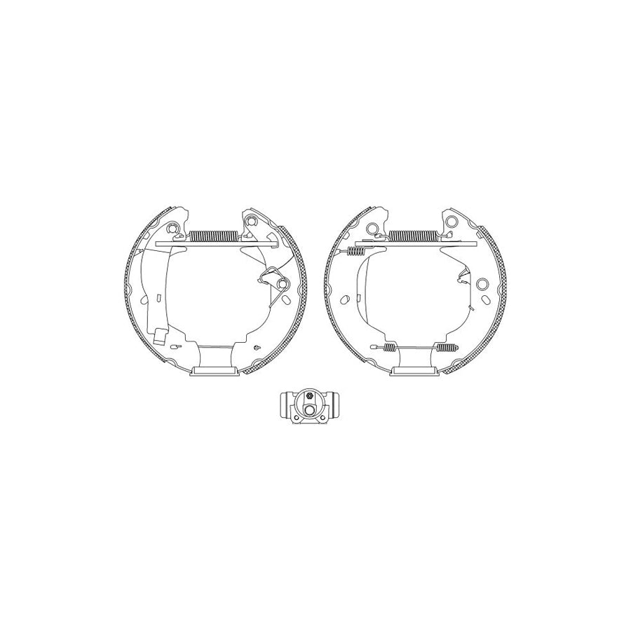 Hella Shoe Kit Pro 8DB 355 004-121 Brake Set, Drum Brakes For Ford Transit