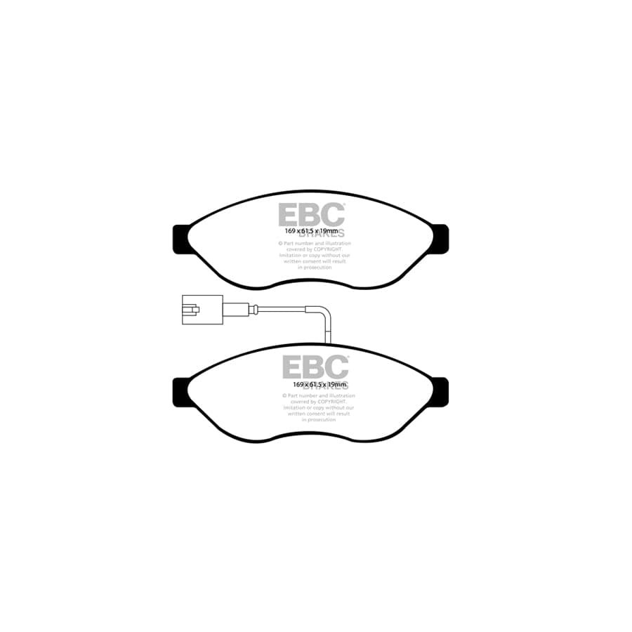 EBC PDKF521 Citroen Fiat Peugeot Ultimax Front Brake Pad & Plain Disc Kit - Brembo Caliper 2 | Duco Car Parts UK Car Parts