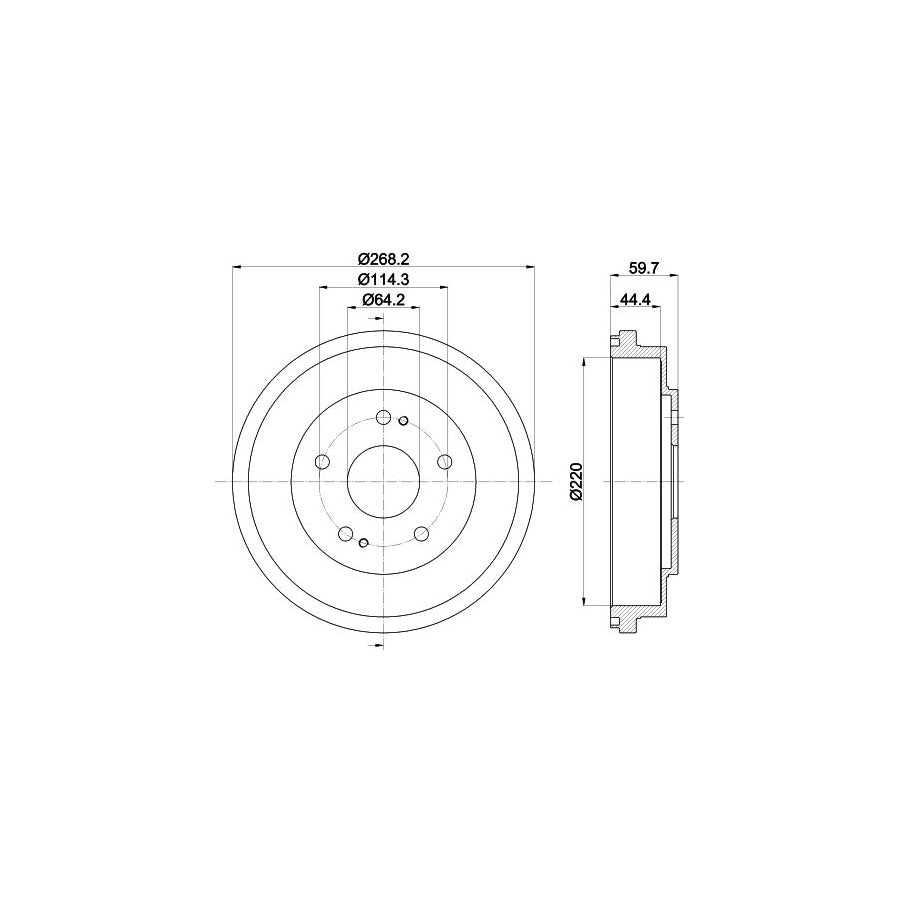Hella 8DT 355 300-291 Brake Drum