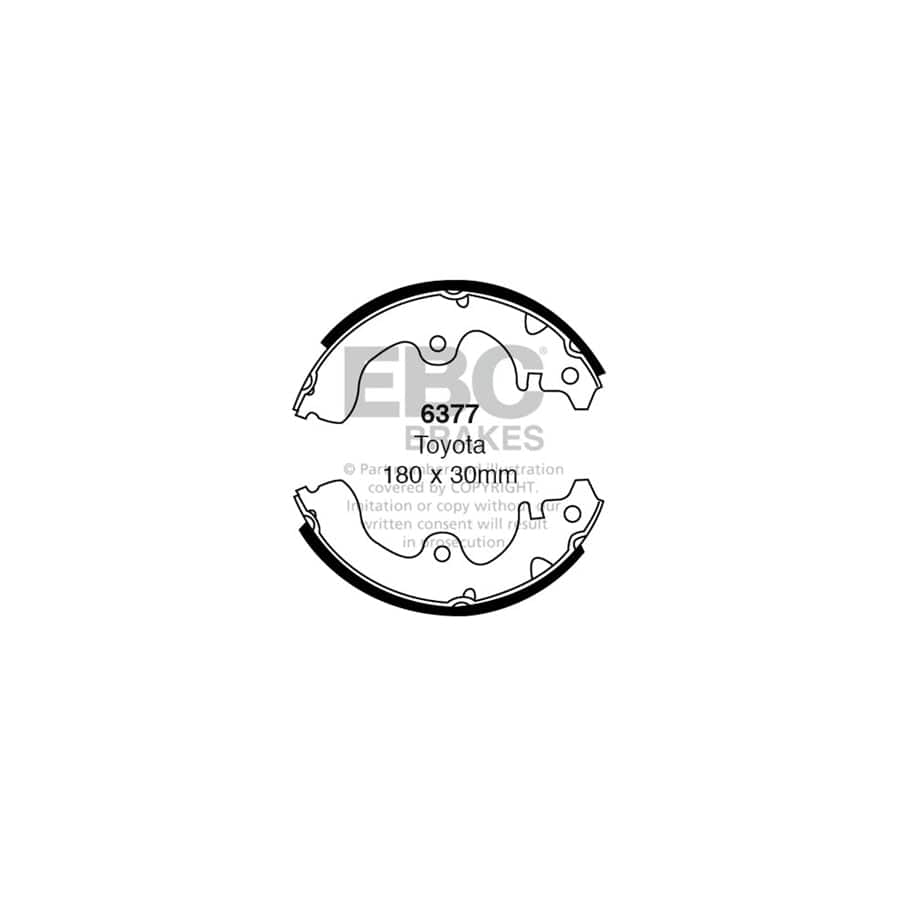 EBC 6377 Toyota Rear Brake Shoes (Inc. Corsa & Tercel) 1 | Duco Car Parts UK Car Parts