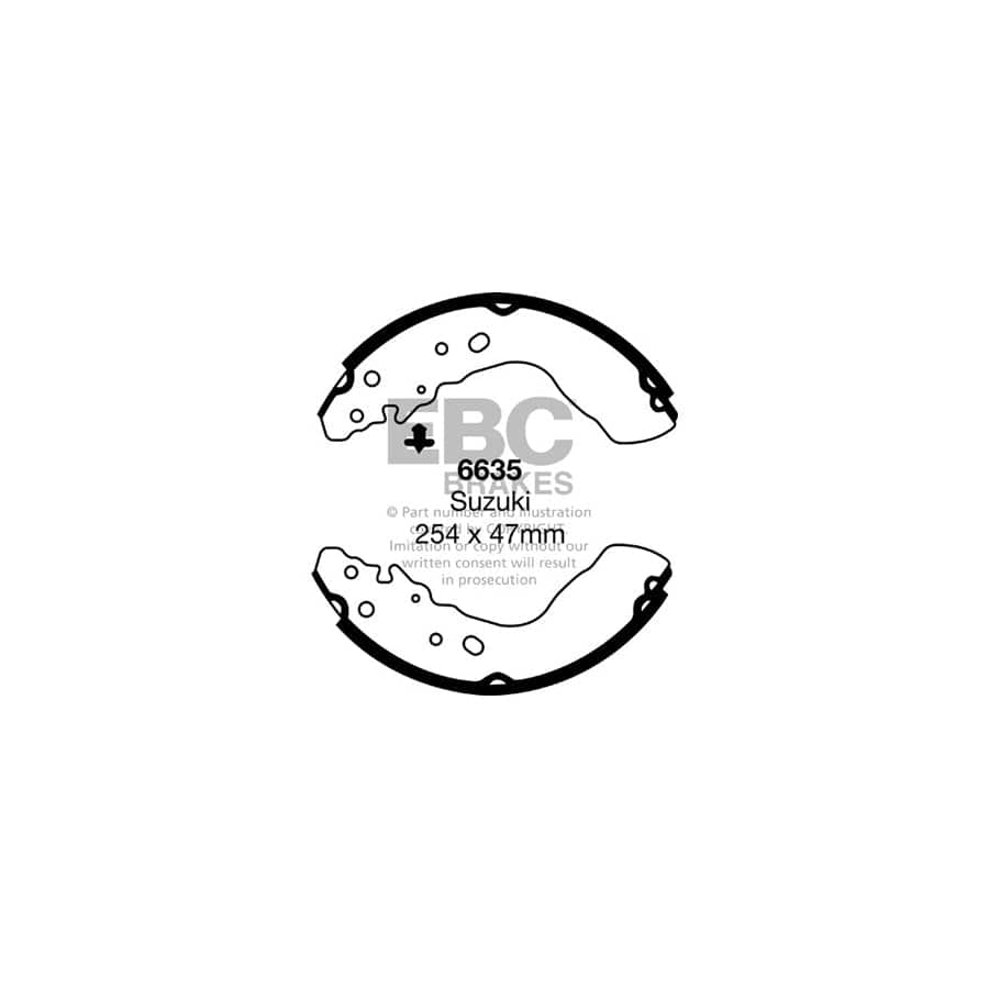 EBC 6635 Suzuki Rear Brake Shoes (Inc. Vitara & Vitara Van) 1 | Duco Car Parts UK Car Parts