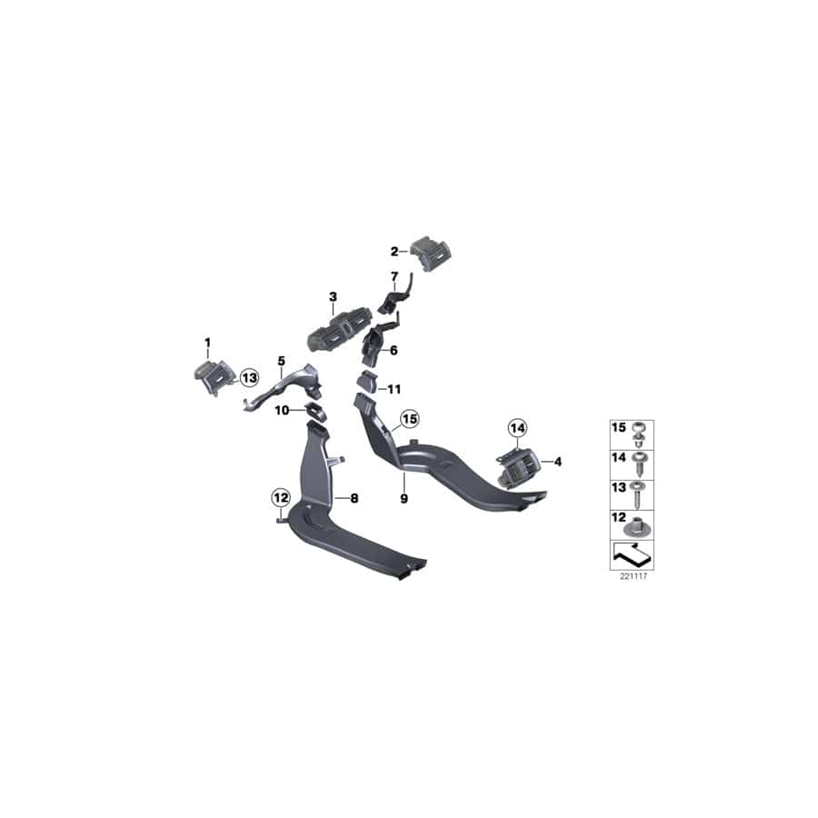 Genuine BMW 64229176631 F25 F26 Intermediate Piece, Left (Inc. X3 28dX, X3 30dX & X4 M40iX) | Duco Car Parts UK Car Parts