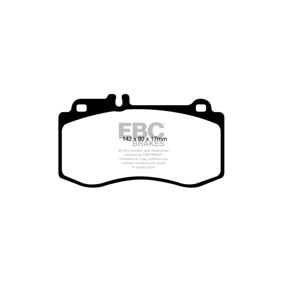 EBC PD02KF326 Mercedes-Benz C/X218 Redstuff Front Brake Pad & Plain Disc Kit - ATE Caliper 2 | Duco Car Parts UK Car Parts