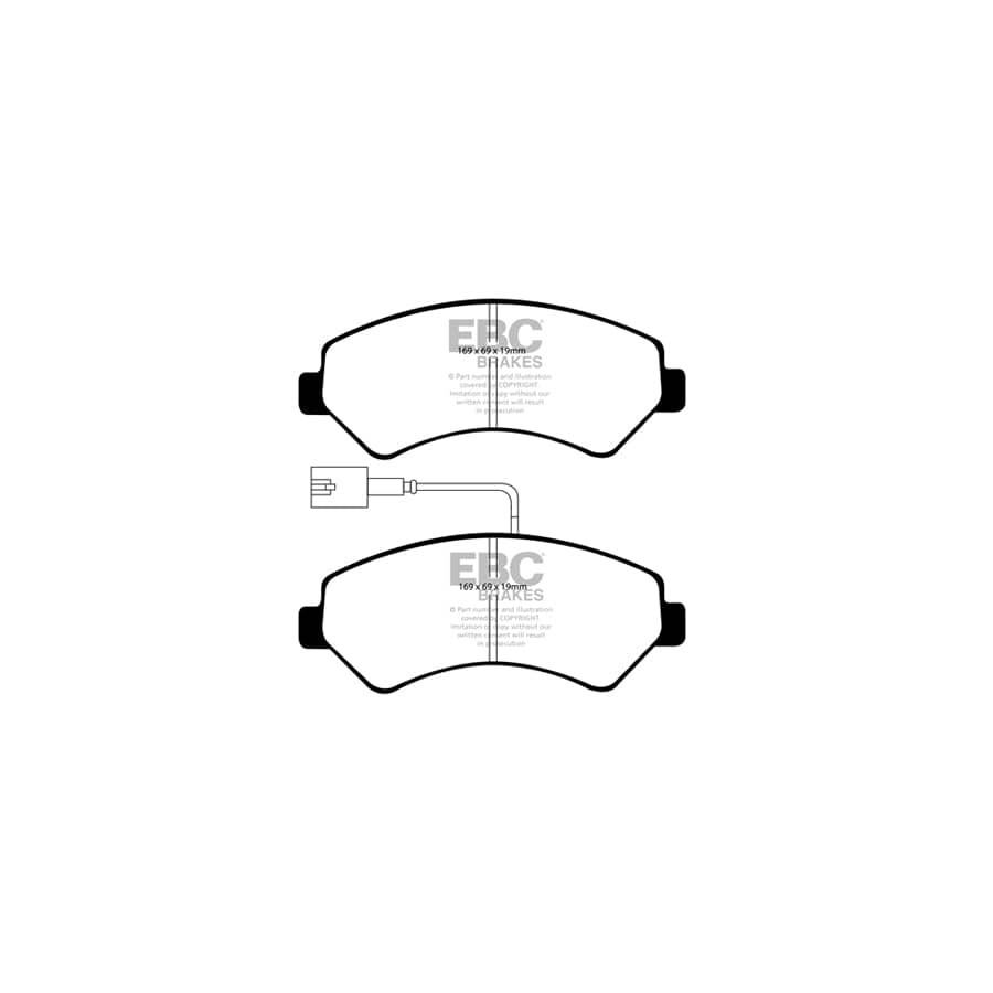 EBC PDKF523 Citroen Fiat Peugeot Ultimax Front Brake Pad & Plain Disc Kit - Brembo Caliper 2 | Duco Car Parts UK Car Parts