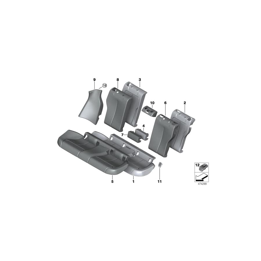 Genuine BMW 52207479693 F36 Rear Seat Cover VENETOBEIGE (Inc. 430dX, 430d & 420iX) | Duco Car Parts UK Car Parts