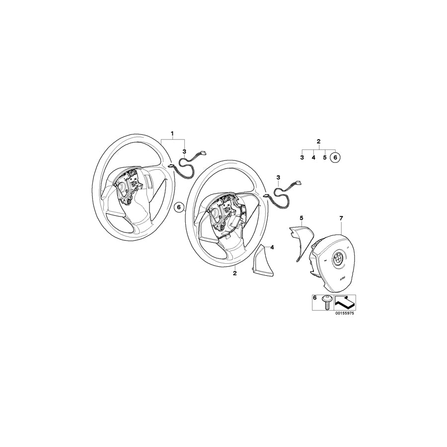 Genuine BMW 32303455479 E83 Leather Steering Wheel (Inc. X3 1.8d, X3 3.0si & X3 2.0i) | Duco Car Parts UK