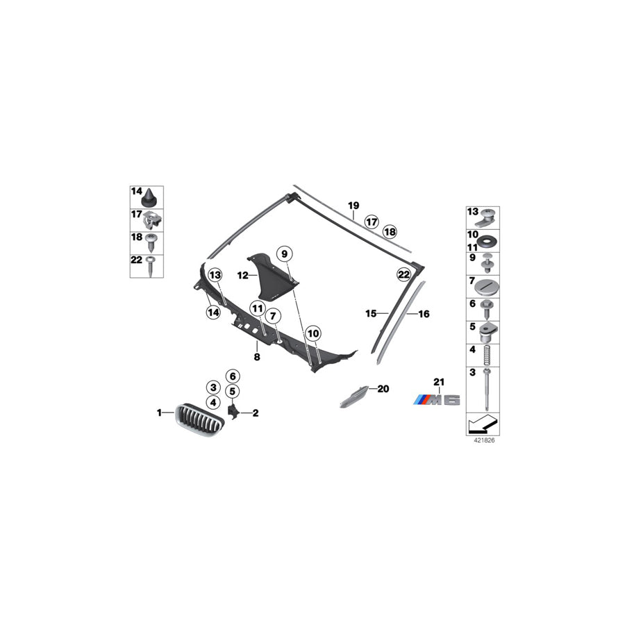Genuine BMW 51767221305 F12 F13 Strip Upper Apron (Inc. 640iX, 650iX 4.4 & 650iX 4.0) | Duco Car Parts UK