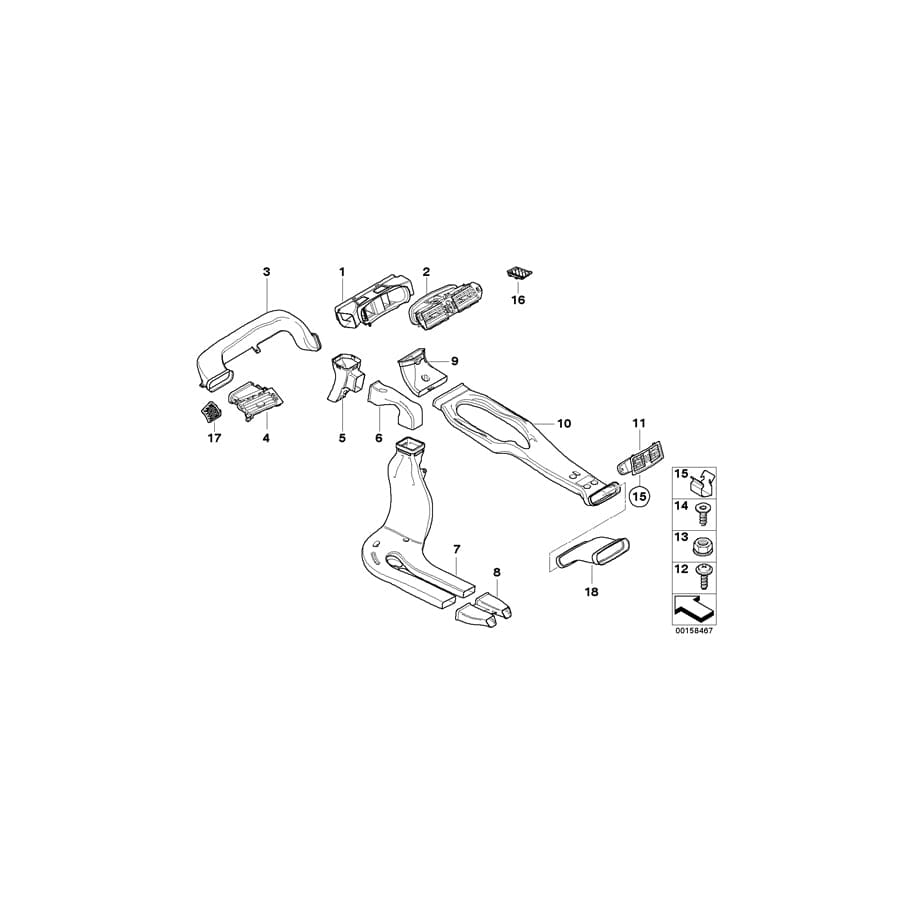 Genuine BMW 64227077641 E61 E60 Air Duct Rear Compartment (Inc. 530xd, 525xi & 525d) | Duco Car Parts UK Car Parts