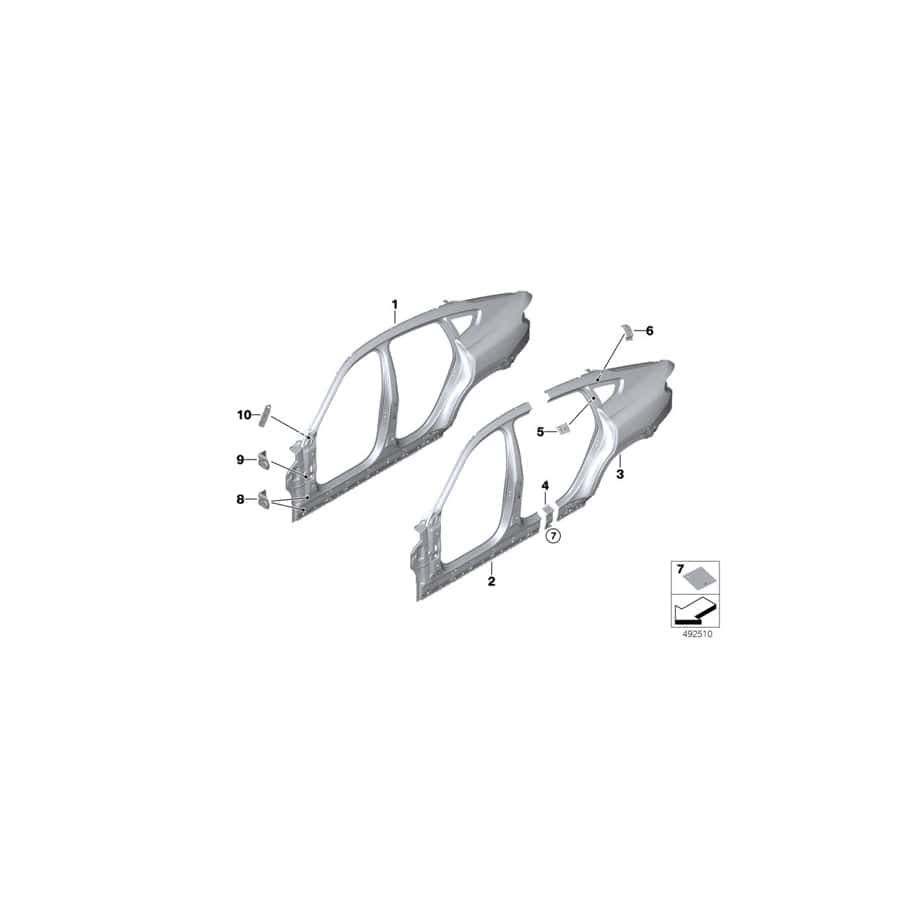 Genuine BMW 41009492936 G06 Reinforcement Plate, Rocker Panel, Right (Inc. X6 30iX, X6 30dX & X6 M50dX) | Duco Car Parts UK Car Parts