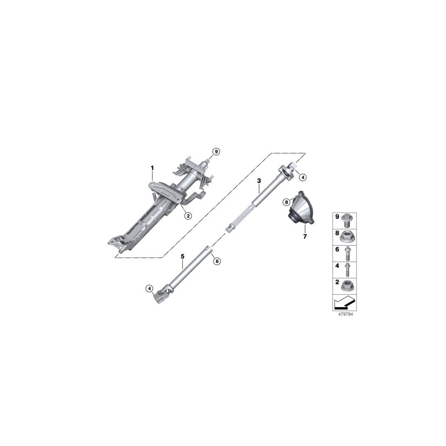 Genuine BMW 32306867225 G31 G32 G30 Manually Adjust. Steering Column (Inc. 640dX, 530iX & 530dX) | Duco Car Parts UK