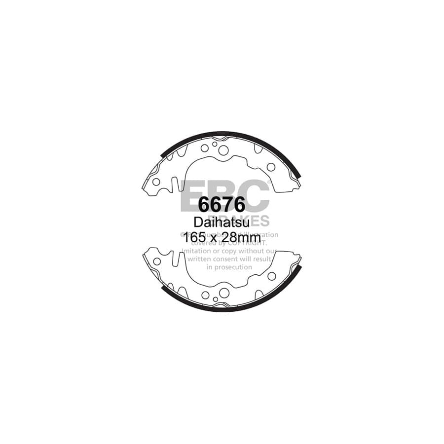 EBC 6676 Daihatsu Trevis Rear Brake Shoes 1 | Duco Car Parts UK Car Parts