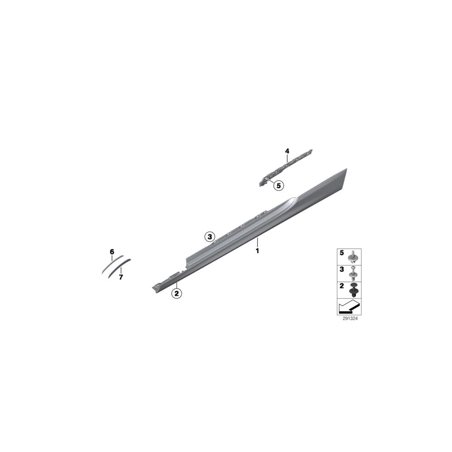 Genuine BMW 51777265202 F12 F13 Door Sill Cover, Primed Right (Inc. 640dX, 650iX 4.4 & 640i) | Duco Car Parts UK