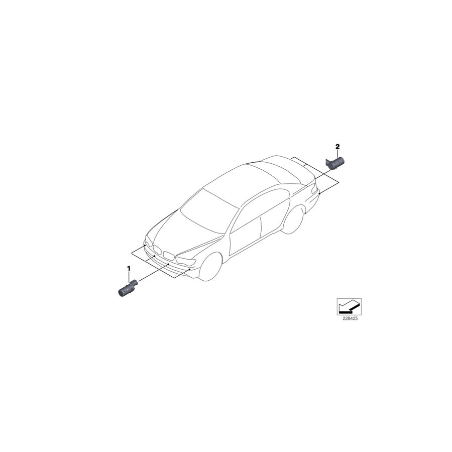 Genuine BMW 66206989219 E65 E66 E67 Ultrasonic Sensor, Michigan Blue WA38 (Inc. 760i, 730i & 740Li) | Duco Car Parts UK