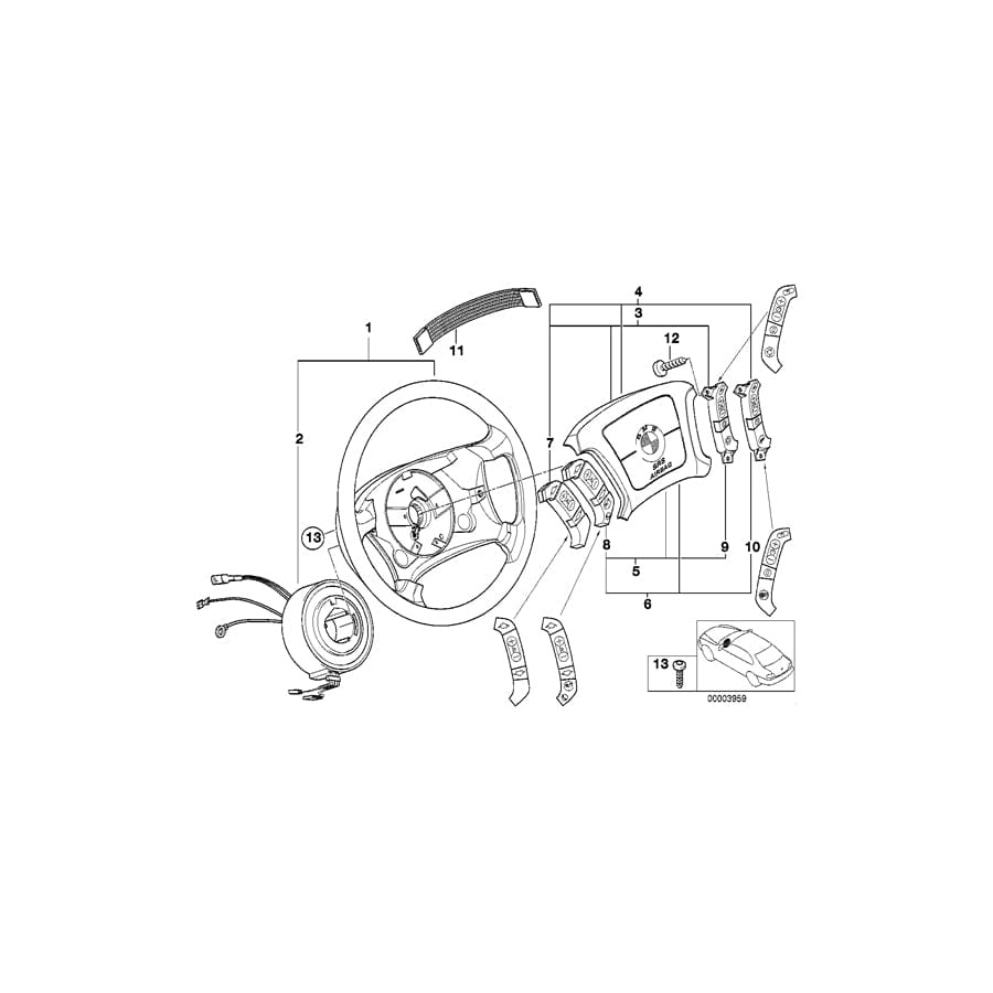 Genuine BMW 61318363655 E39 E38 Radio Switch (Inc. 525td, 728i & 735i) | Duco Car Parts UK Car Parts