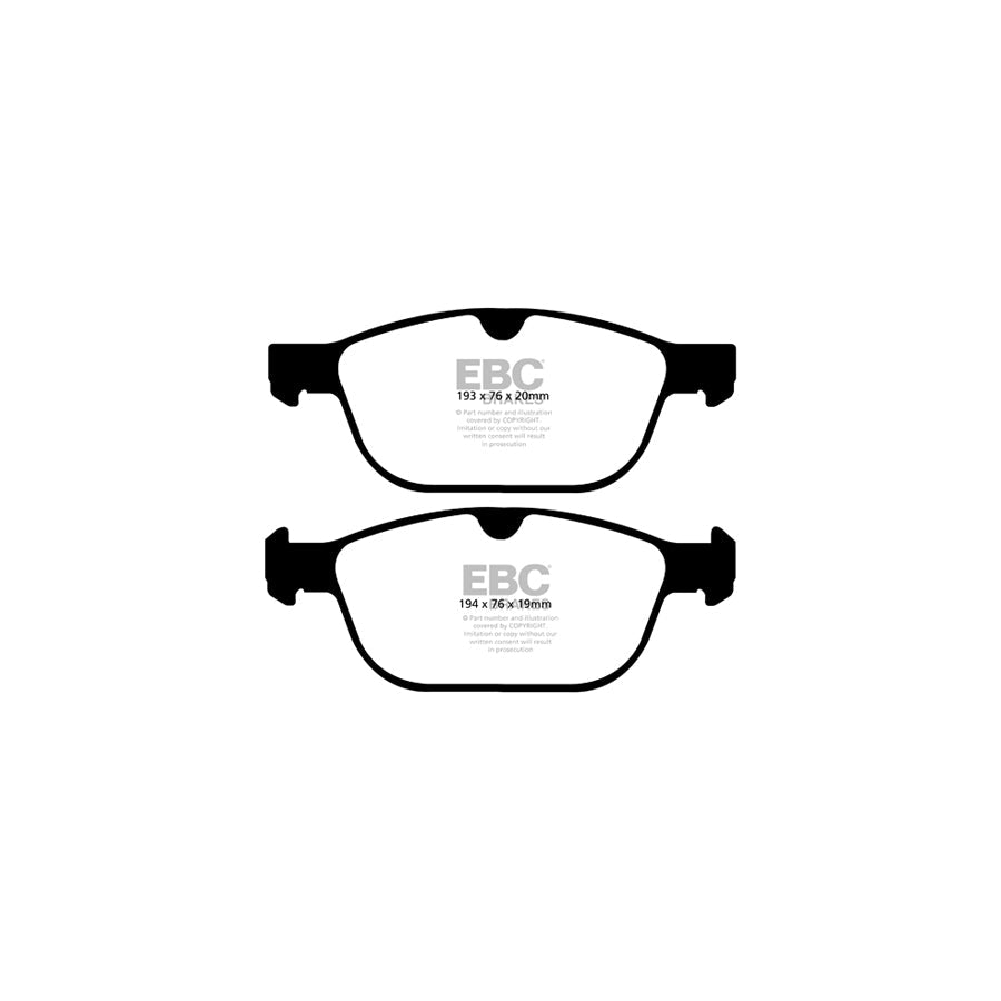 EBC PD13KF710 Volvo XC60 Yellowstuff Front Brake Pad & GD Disc Kit - TRW Caliper 2 | Duco Car Parts UK Car Parts