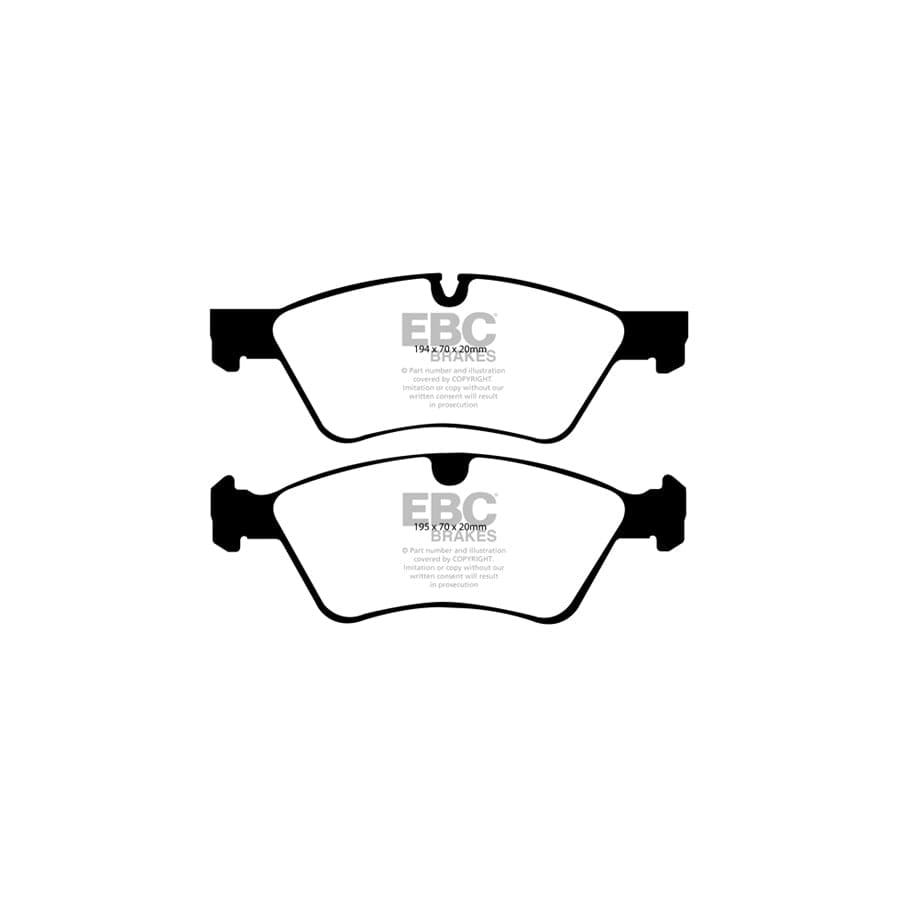 EBC PD02KF344 Mercedes-Benz W251 Redstuff Front Brake Pad & Plain Disc Kit - ATE Caliper 2 | Duco Car Parts UK Car Parts