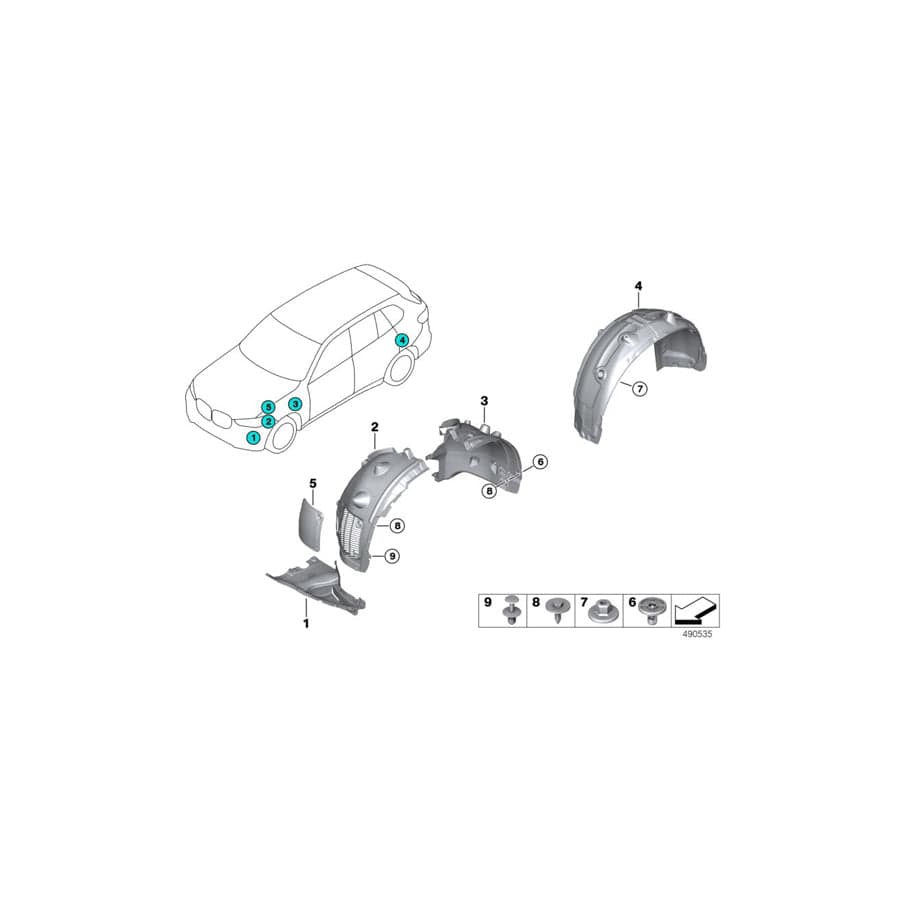 Genuine BMW 51118092242 G06 Cover, Wheell Housing, Bottom Right (Inc. X6 30iX, X6 40i & X6 M50iX) | Duco Car Parts UK Car Parts