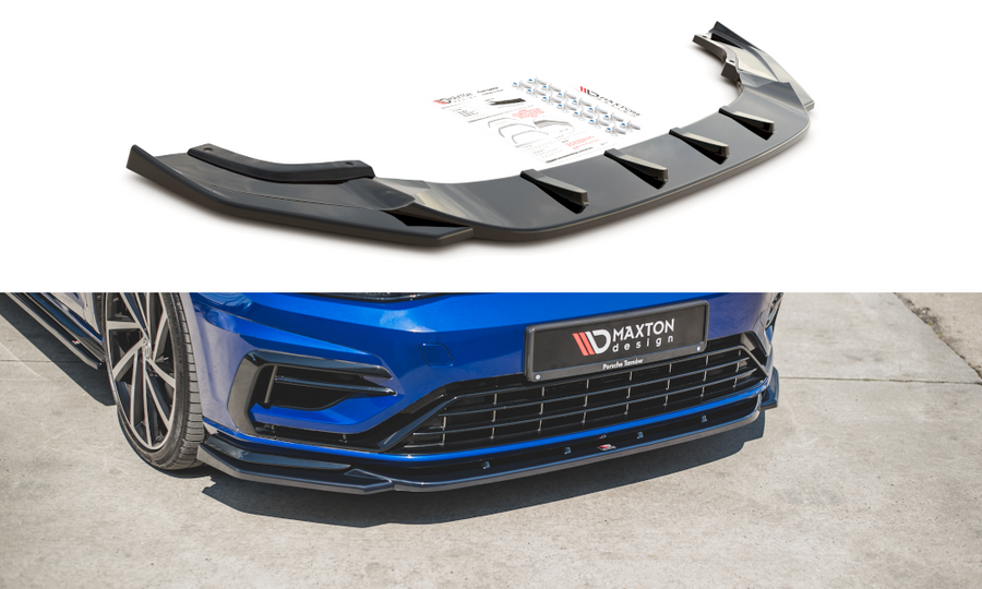 Maxton Design VW-GO-7F-R-FD9T Front Splitter V.9 Volkswagen Golf R / R-Line MK7.5 | Duco Car Parts UK Car Parts