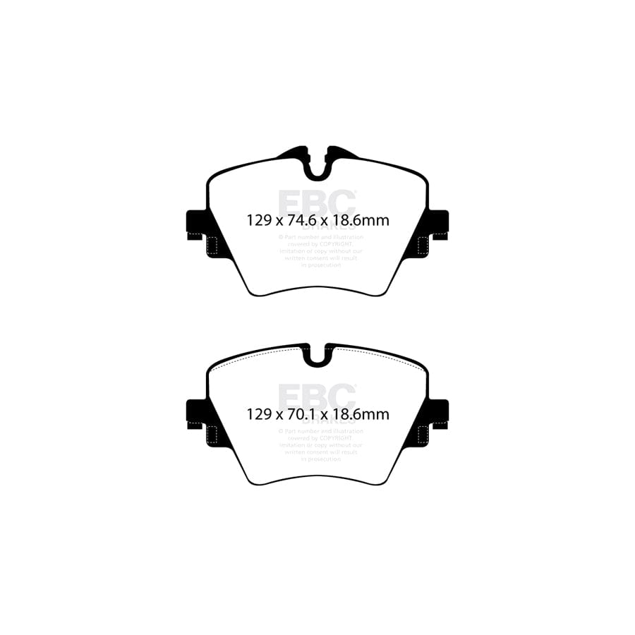 EBC PDKF2370 BMW Toyota Ultimax Front Brake Pad & Plain Disc Kit - TRW Caliper 2 | Duco Car Parts UK Car Parts