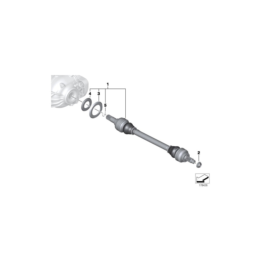 Genuine BMW 33207566078 F01 RR4 Output Shaft Right D=35MM (Inc. Hybrid 7, Ghost & Hybrid 7L) | Duco Car Parts UK