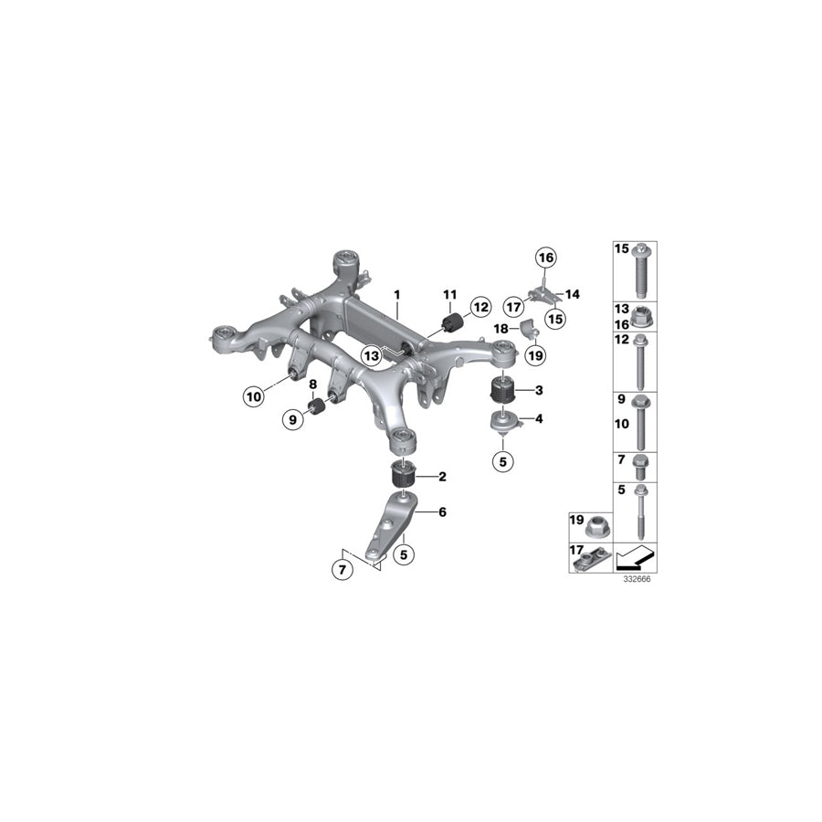 Genuine BMW 33316799103 F13 F10 F11 Rear Axle Carrier (Inc. 535iX, 535dX & 550iX) | Duco Car Parts UK