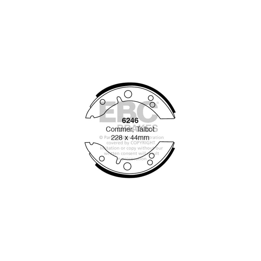 EBC 6246 Commer Dodge Hillman Singer Front/Rear Brake Shoes 1 | Duco Car Parts UK Car Parts