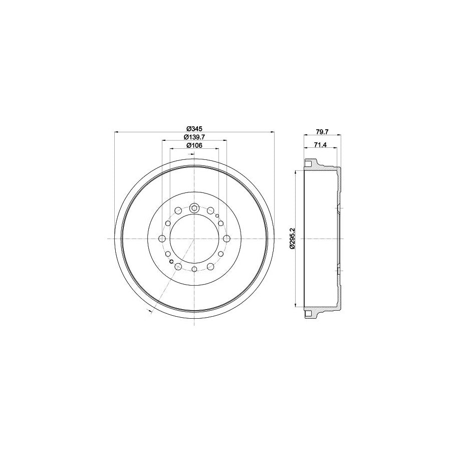 Hella Shoe Kit Pro 8DB 355 004-711 Brake Set, Drum Brakes For Renault Twingo
