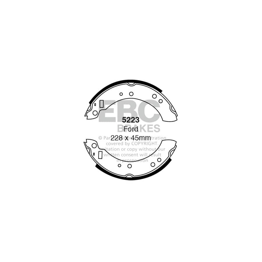 EBC 5223 Ford Ginetta Westfield Rear Brake Shoes - Girling/TRW Caliper 1 | Duco Car Parts UK Car Parts