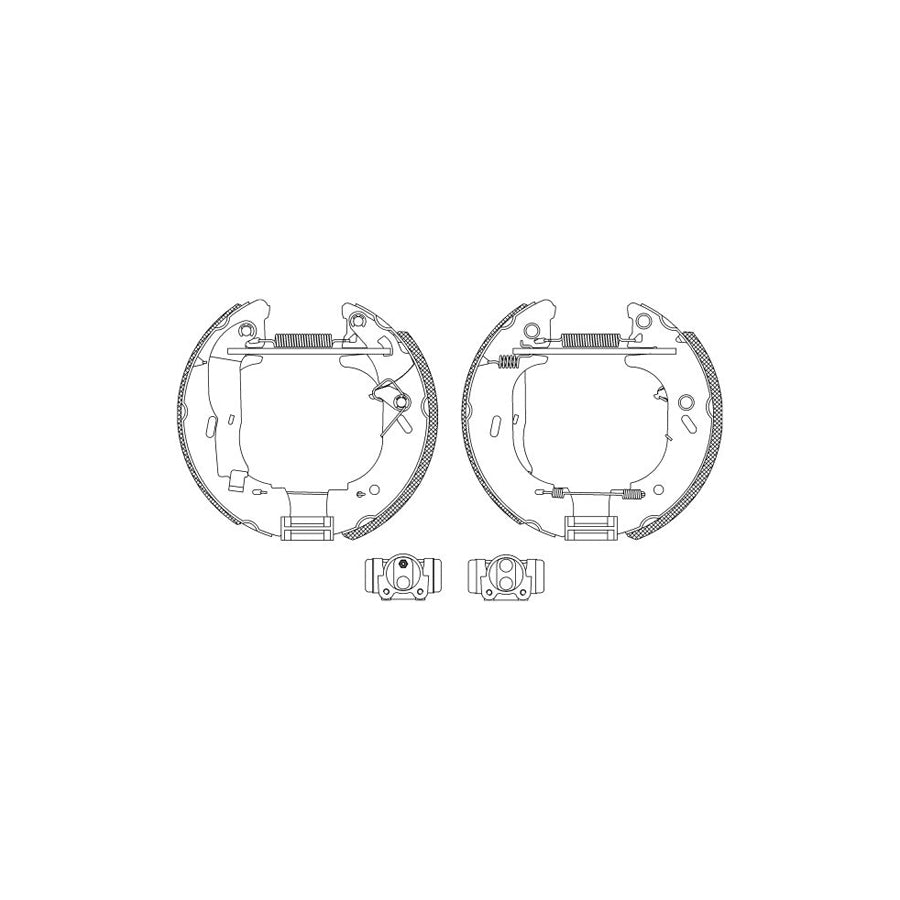 Hella Shoe Kit Pro 8DB 355 004-681 Brake Set, Drum Brakes