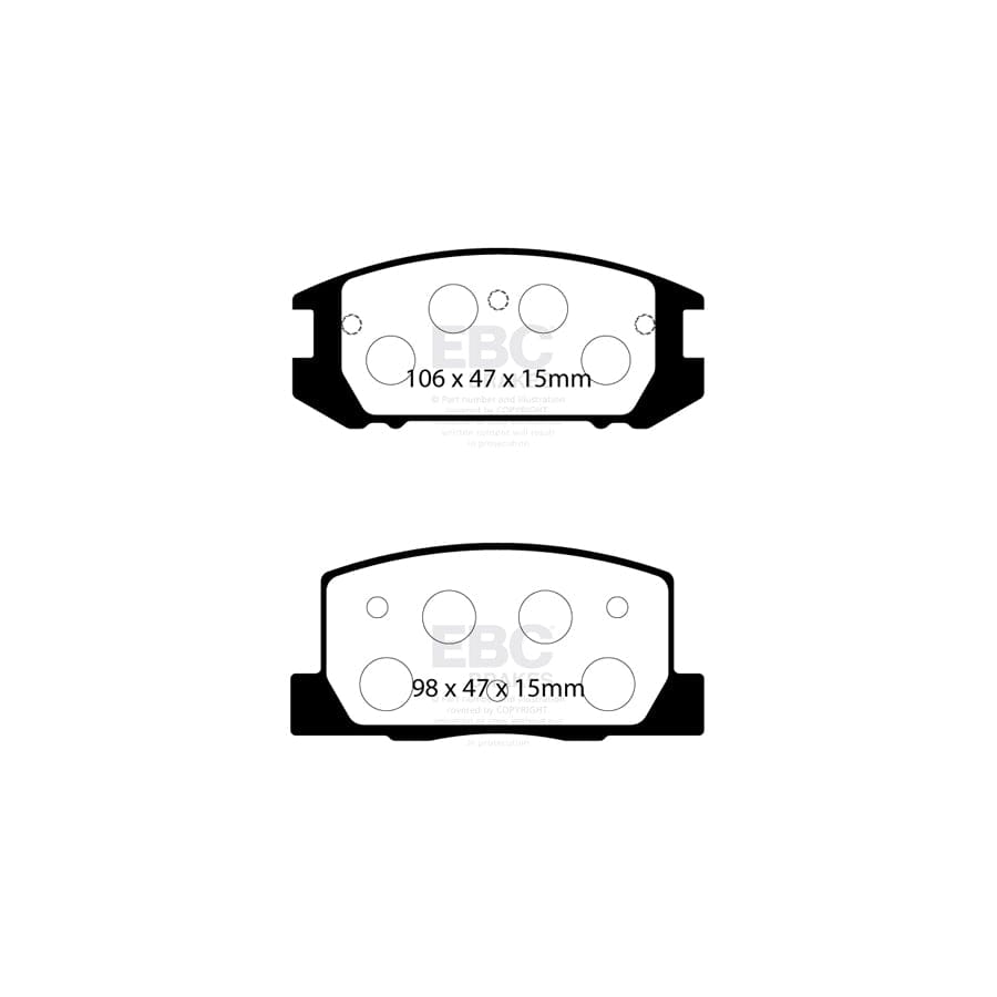 EBC PDKR874 Toyota MR2 Mk3 Ultimax Rear Brake Pad & Plain Disc Kit 2 | Duco Car Parts UK Car Parts