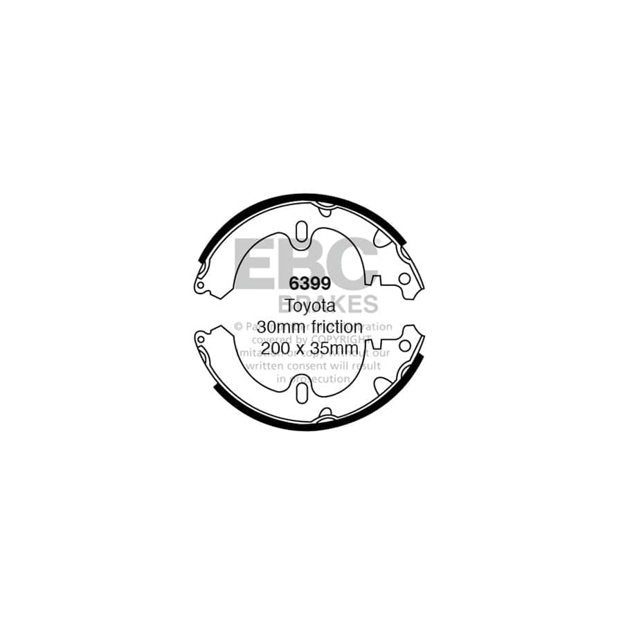 EBC 6399 Toyota Rear Brake Shoes - Akebono Caliper (Inc. Corolla & Levin) 1 | Duco Car Parts UK Car Parts