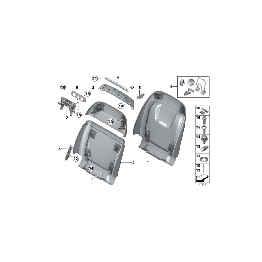 Genuine BMW 52107457407 G32 Rear Section, Comfort Seat, Upper ELFENBEINWEIß (Inc. 630i, 620dX & 630dX) | Duco Car Parts UK Car Parts