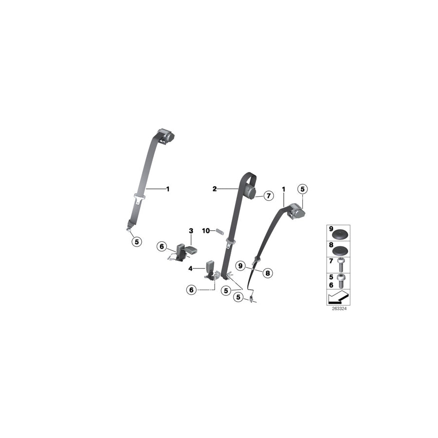 Genuine BMW 72117243309 F82 F36 F87 Top Belt, Rear Outside SCHWARZ (Inc. 120d, 325d & 340iX) | Duco Car Parts UK