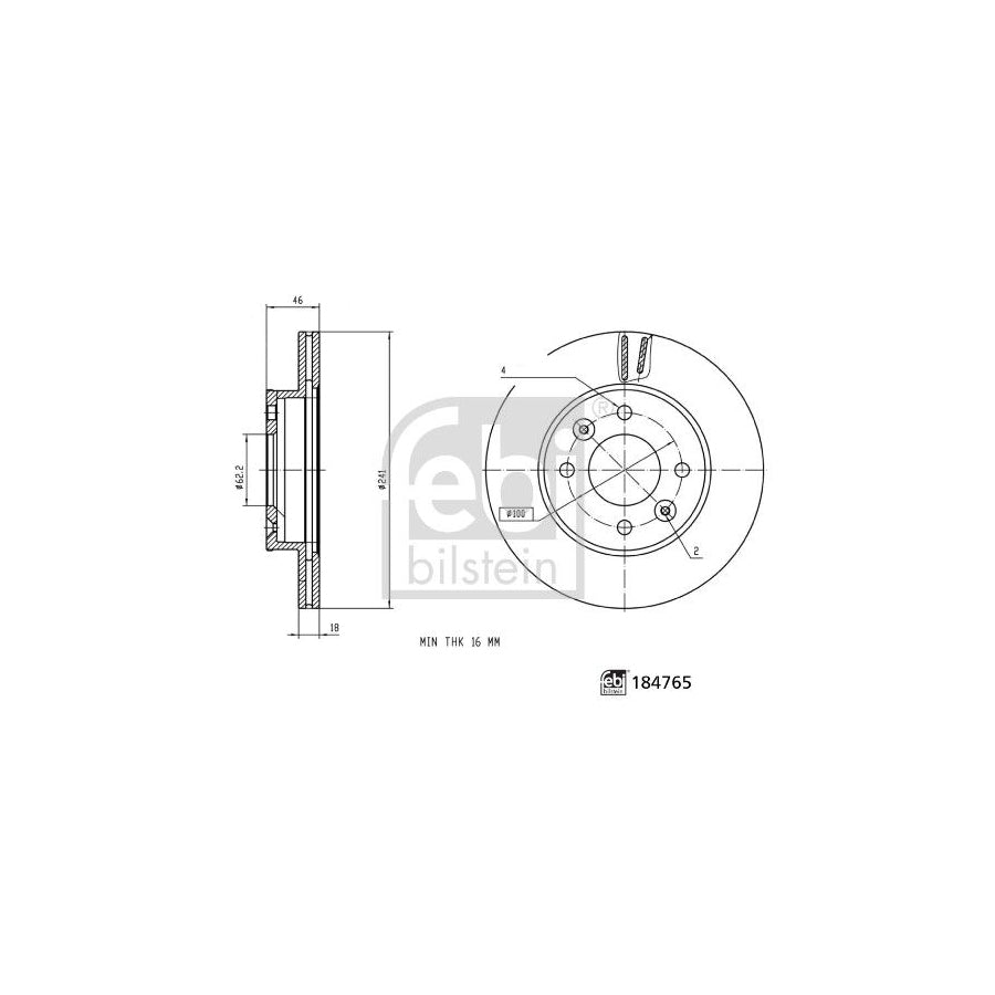 Febi Bilstein 184765 Brake Disc