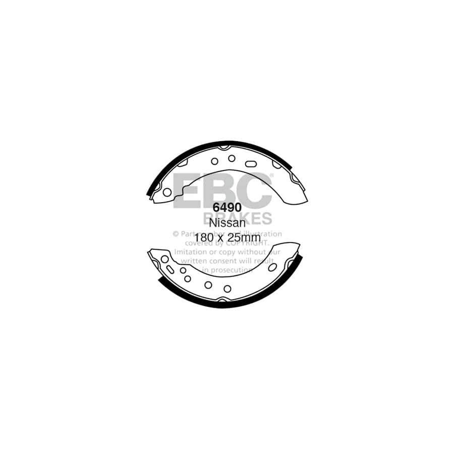 EBC 6490 Nissan Micra (K11) Rear Brake Shoes - Akebono Caliper 1 | Duco Car Parts UK Car Parts