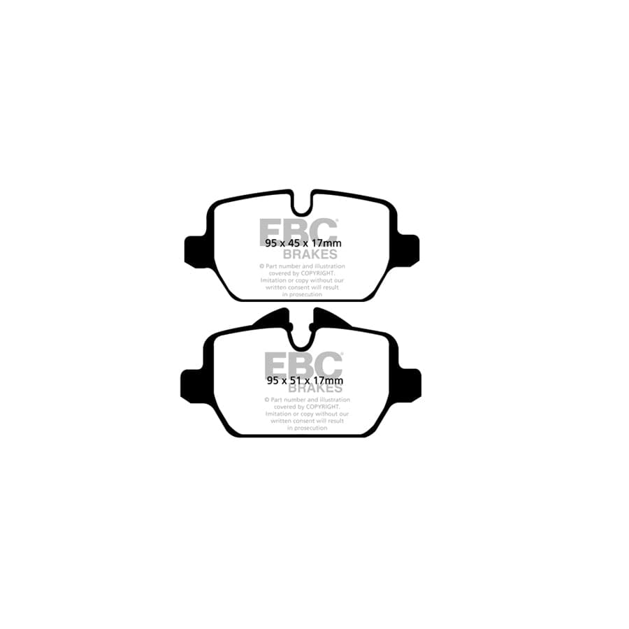 EBC PD01KR113 BMW E81 E87 Greenstuff Rear Brake Pad & Plain Disc Kit - TRW Caliper 2 | Duco Car Parts UK Car Parts