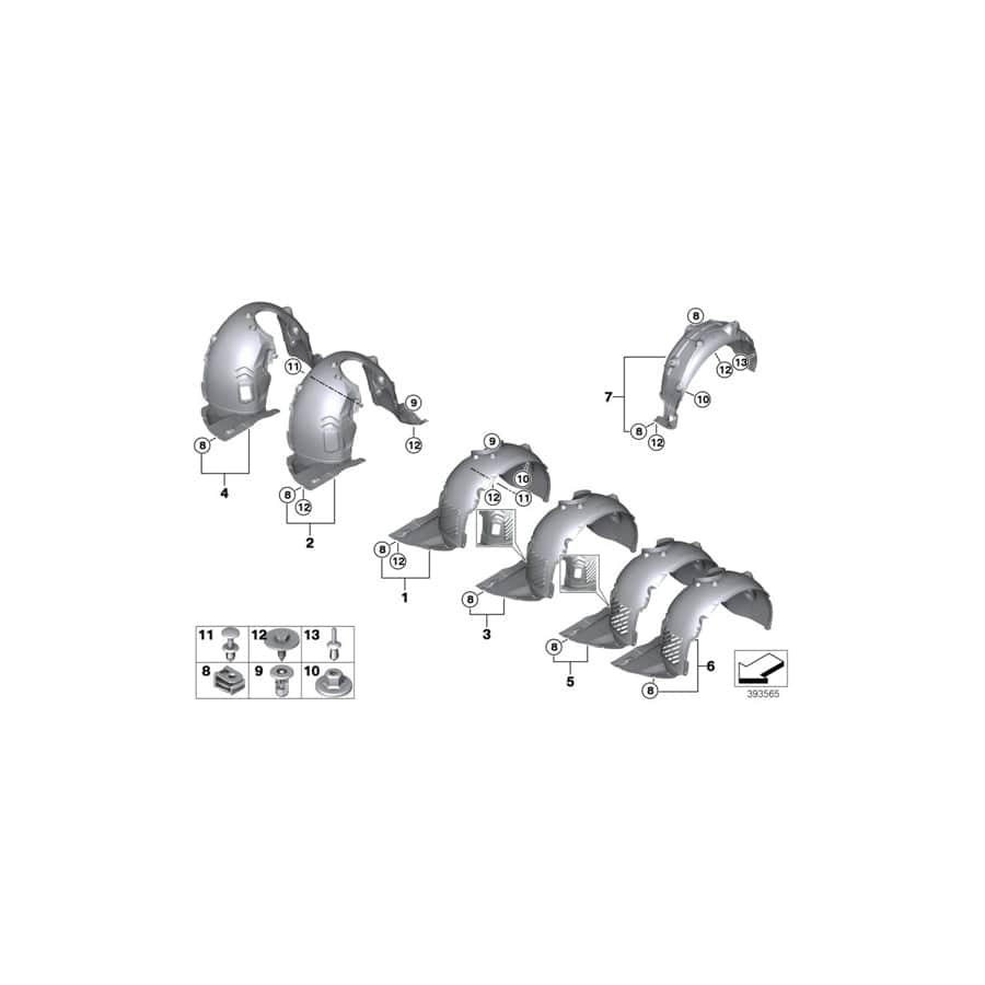 Genuine BMW 51717290795 F46 F45 Cover, Wheell Housing, Rear Left (Inc. 225xe, 220dX & 218dX) | Duco Car Parts UK Car Parts