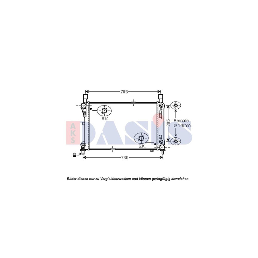 AKS Dasis 120103N Engine Radiator Suitable For Mercedes-Benz Slk (R171) | Duco Car Parts UK