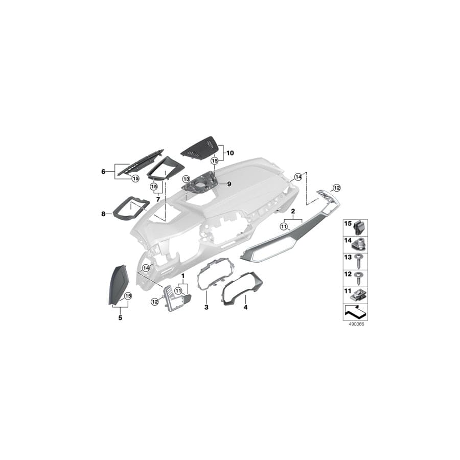 Genuine BMW 51459483652 G05 G06 Trim F.Dashb.Fineline Stripe Front Pass. (Inc. X6 30iX, X6 40iX & X5 30iX) | Duco Car Parts UK Car Parts